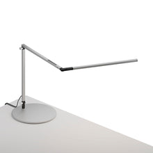Load image into Gallery viewer, Z-Bar Slim LED Desk Lamp in Silver/USB Base.

