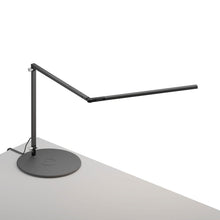 Load image into Gallery viewer, Z-Bar Slim LED Desk Lamp in Metallic Black/Wireless Charging Qi Base.
