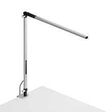 Load image into Gallery viewer, Z-Bar Solo LED Desk Lamp in Silver/Desk Clamp.
