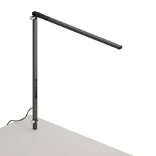 Load image into Gallery viewer, Z-Bar Solo LED Desk Lamp in Metallic Black/Through-Table Mount.
