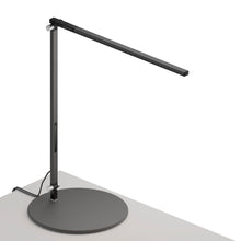 Load image into Gallery viewer, Z-Bar Solo LED Desk Lamp in Metallic Black/Table Base.
