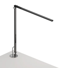 Load image into Gallery viewer, Z-Bar Solo LED Desk Lamp in Metallic Black/Grommet Mount.
