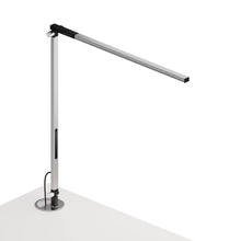 Load image into Gallery viewer, Z-Bar Solo LED Desk Lamp in Silver/Grommet Mount.
