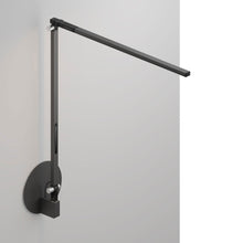 Load image into Gallery viewer, Z-Bar Solo LED Desk Lamp in Metallic Black/Hardwire Wall Mount.
