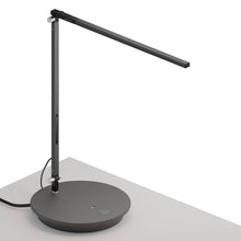 Load image into Gallery viewer, Z-Bar Solo LED Desk Lamp in Metallic Black/Power Base.
