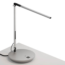 Load image into Gallery viewer, Z-Bar Solo LED Desk Lamp in Silver/Power Base.
