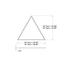 Load image into Gallery viewer, Z-Bar Triangle LED Pendant Light - line drawing.

