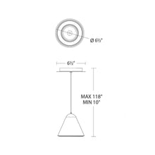 Load image into Gallery viewer, Kone LED Pendant Light - line drawing.
