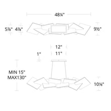 Load image into Gallery viewer, Konstrukt LED Chandelier- line drawing.
