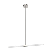 Load image into Gallery viewer, Akari LED Linear Pendant Light in Small/Brushed Nickel.
