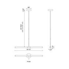 Load image into Gallery viewer, Akari LED Linear Pendant Light - line drawing.
