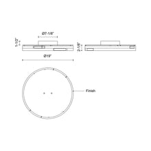 Load image into Gallery viewer, Anello Minor LED Flush Mount Ceiling Light - line drawing.
