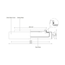 Load image into Gallery viewer, Aston LED Flush Mount Ceiling Light - line drawing.
