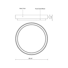 Load image into Gallery viewer, Bailey LED Flush Mount Ceiling Light - line drawing.
