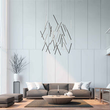 Load image into Gallery viewer, Chute Round LED Chandelier in living room.
