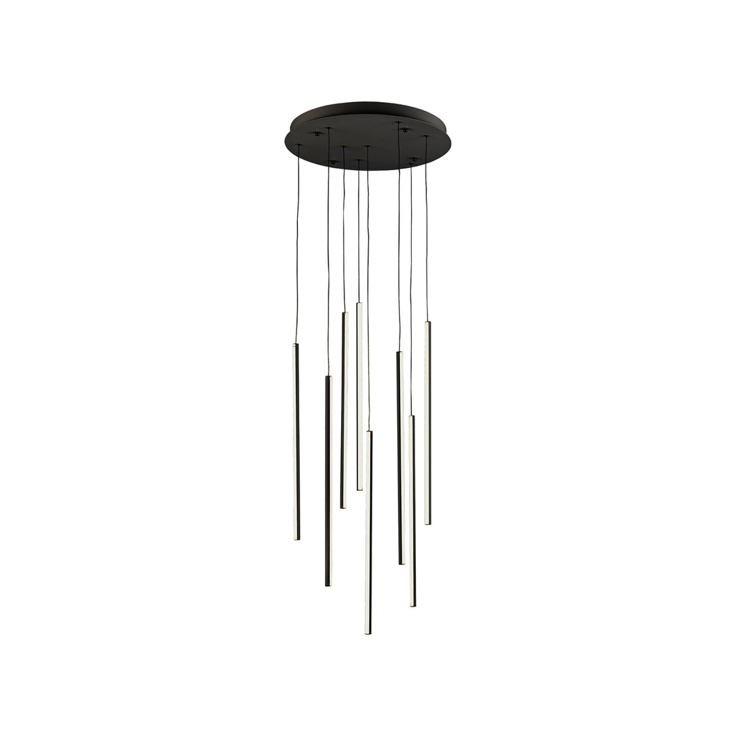 Chute Round LED Pendant Light in Small/Black.