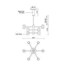 Load image into Gallery viewer, Copenhagen Outdoor LED Pendant Light - line drawing.
