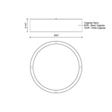 Load image into Gallery viewer, Dalton LED Flush Mount Ceiling Light - line drawing.
