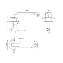 Load image into Gallery viewer, Downey LED Semi Flush Ceiling Light - line drawing.
