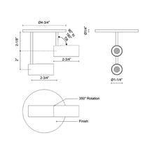 Load image into Gallery viewer, Downey LED Semi Flush Ceiling Light - line drawing.

