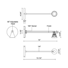 Load image into Gallery viewer, Dune LED Bath Wall Light - line drawing.

