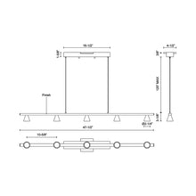 Load image into Gallery viewer, Dune LED Linear Pendant Light - line drawing.
