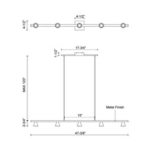 Load image into Gallery viewer, Dune LED Linear Pendant Light - line drawing.
