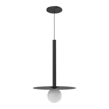 Load image into Gallery viewer, Elixir LED Pendant Light in Opal Glass with Disc/Black.
