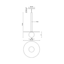Load image into Gallery viewer, Elixir LED Pendant Light - line drawing.
