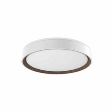 Load image into Gallery viewer, Essex LED Flush Mount Ceiling Light in White/Walnut (Small).
