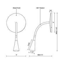 Load image into Gallery viewer, Eton LED Wall Light - line drawing.
