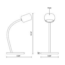 Load image into Gallery viewer, Flux LED Desk Lamp - line drawing.

