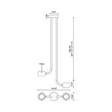Load image into Gallery viewer, Flux Multi Light LED Pendant Light - line drawing.
