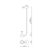 Load image into Gallery viewer, Flux Mini LED Pendant Light - line drawing.
