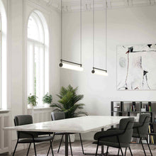 Load image into Gallery viewer, Gramercy LED Linear Pendant Light in living room.
