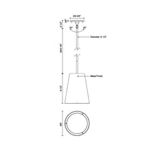 Load image into Gallery viewer, Hartford LED Pendant Light - line drawing.
