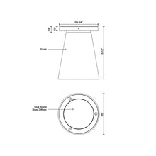 Load image into Gallery viewer, Hartford LED Semi Flush Ceiling Light - line drawing.
