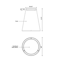 Load image into Gallery viewer, Hartford LED Semi Flush Ceiling Light - line drawing.
