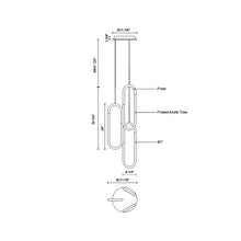 Load image into Gallery viewer, Huron LED Multi Light Pendant Light - line drawing.
