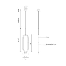 Load image into Gallery viewer, Huron LED Pendant Light - line drawing.
