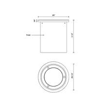Load image into Gallery viewer, Lamar Outdoor LED Flush Mount Ceiling Light - line drawing.
