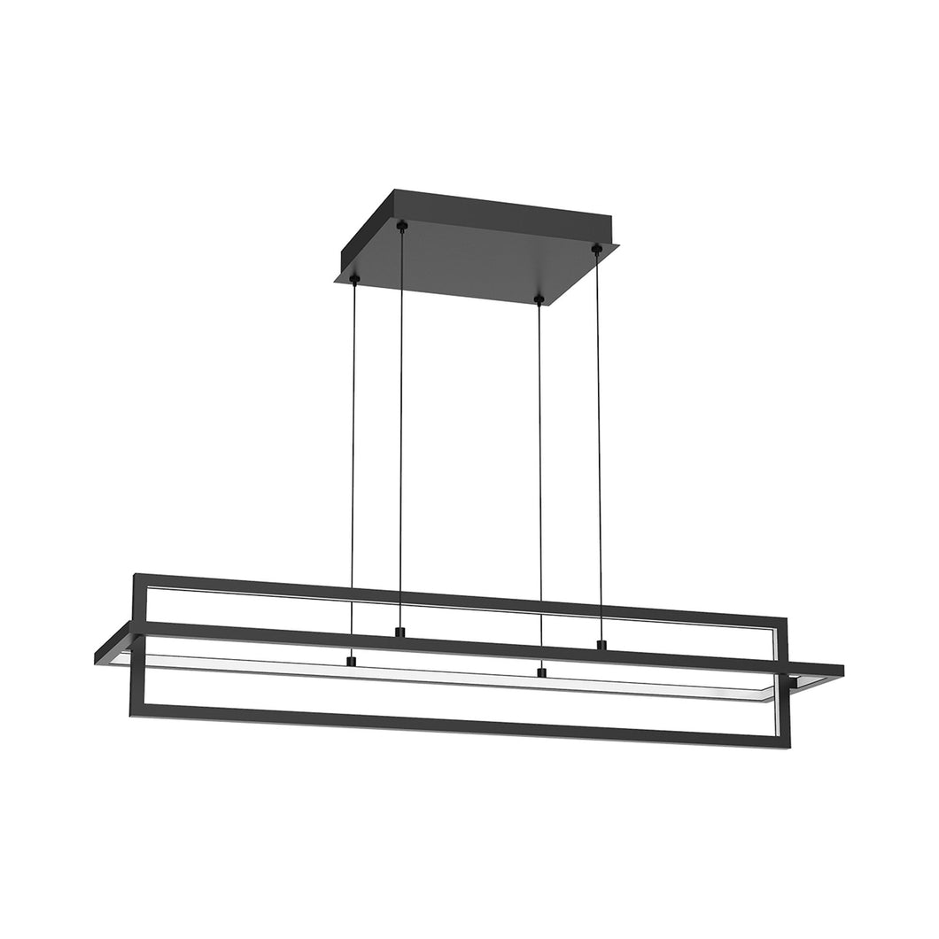 Mondrian Double LED Linear Pendant Light in Small/Black.