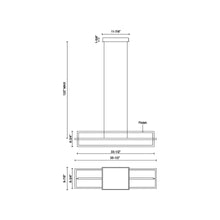 Load image into Gallery viewer, Mondrian Double LED Linear Pendant Light - line drawing.
