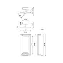 Load image into Gallery viewer, Mondrian LED Semi Flush Mount Ceiling Light - line drawing.
