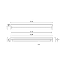 Load image into Gallery viewer, Mondrian LED Semi Flush Mount Ceiling Light - line drawing.
