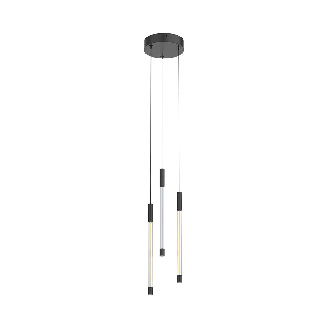 Motif 3-Light LED Pendant Light in Black (Small).