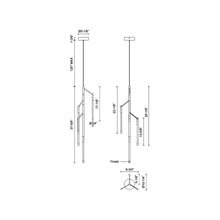 Load image into Gallery viewer, Motif LED Branch Pendant Light - line drawing.
