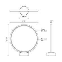Load image into Gallery viewer, Parc LED Path Light - line drawing.
