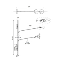 Load image into Gallery viewer, Rotaire LED Adjustable Wall Light - line drawing.
