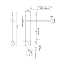 Load image into Gallery viewer, Rotaire LED Chandelier - line drawing.
